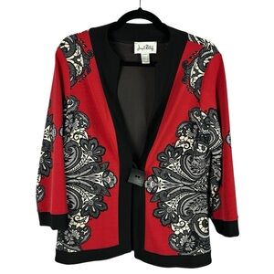 Joseph Ribkoff Red and Black Patterned Blazer